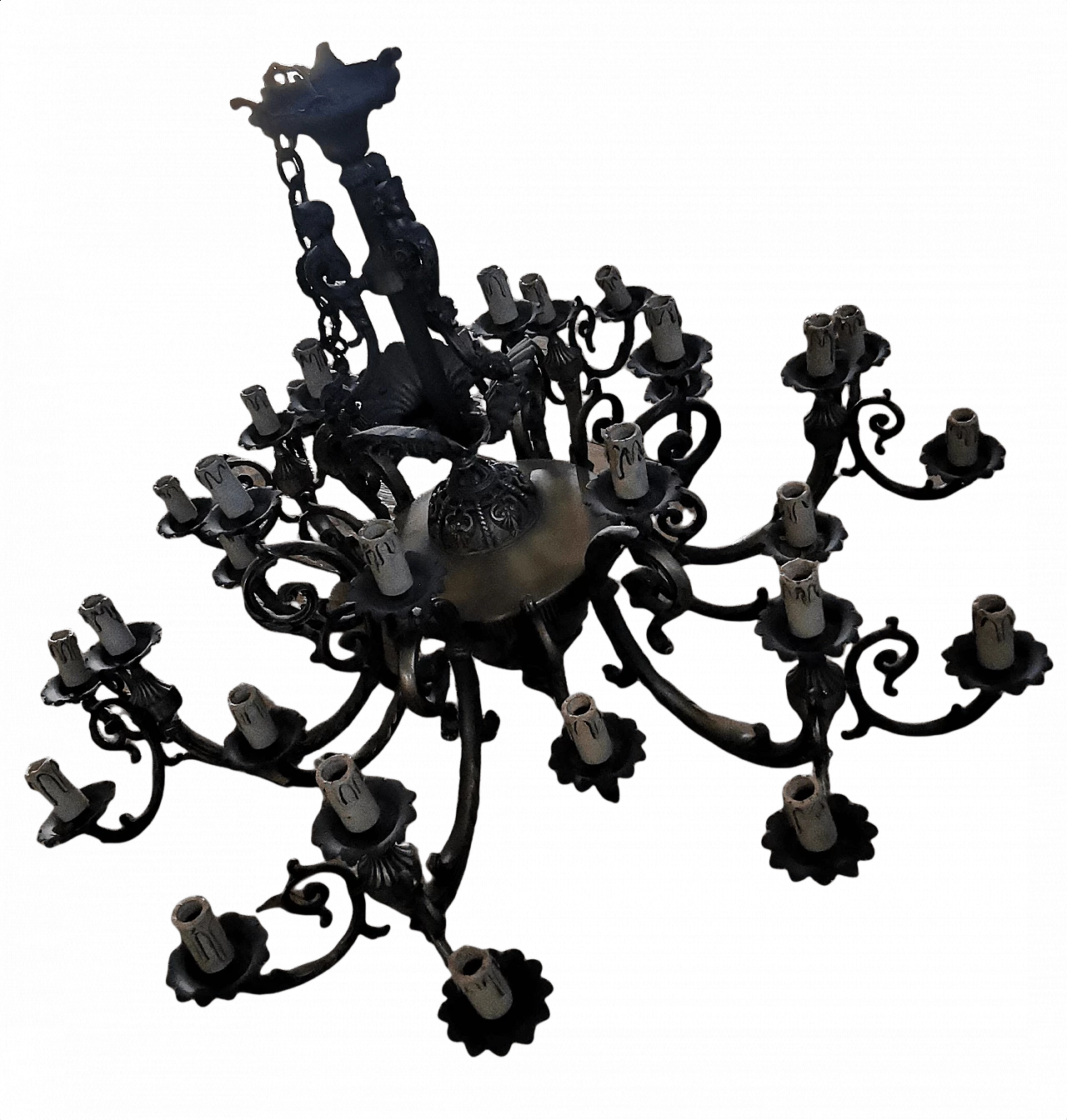 Lampadario da soffitto in ottone, anni '80 1405157