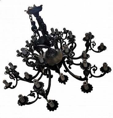 Lampadario da soffitto in ottone, anni '80