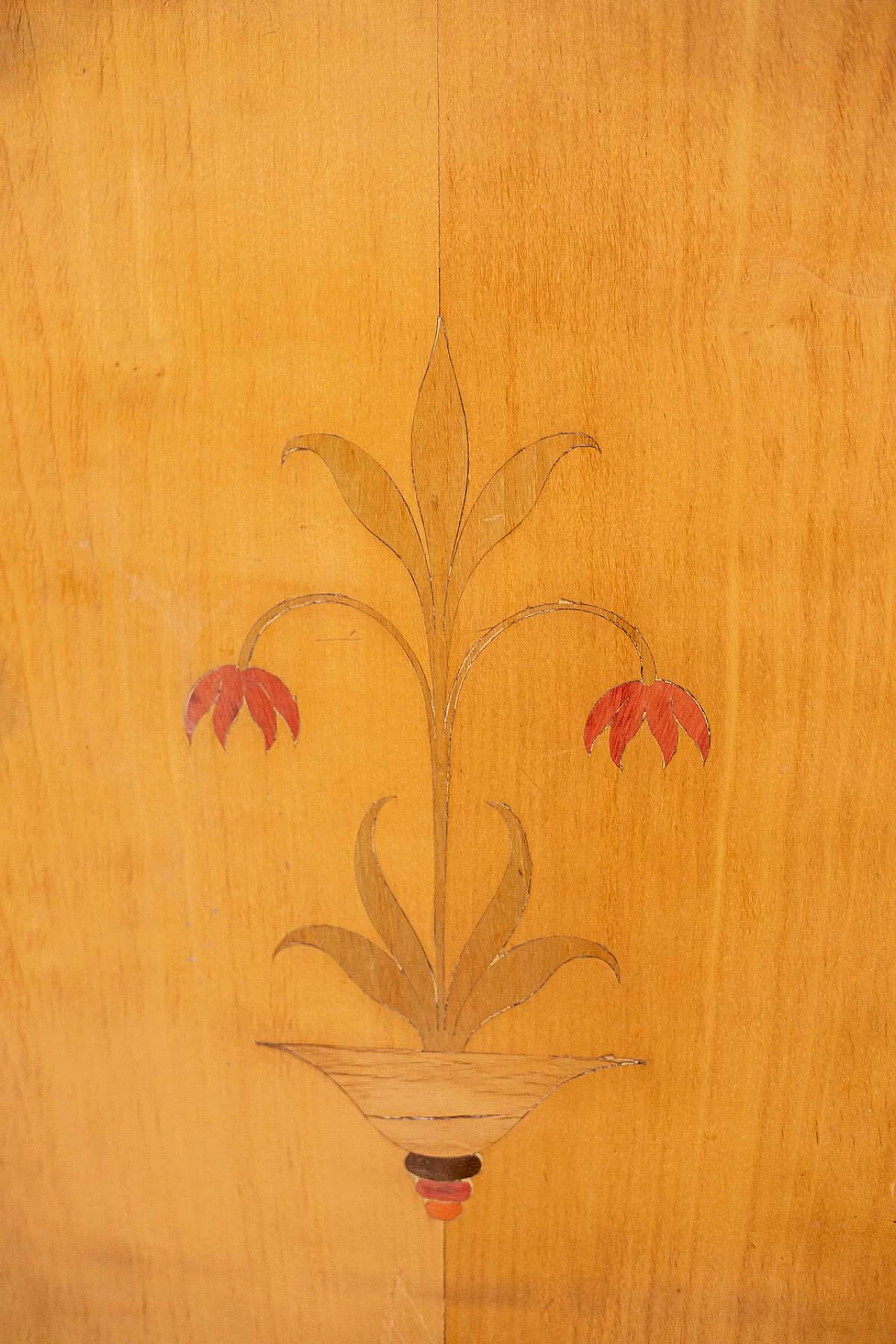 Credenza attribuita a Paolo Buffa in legno e ottone, anni '50 1405218