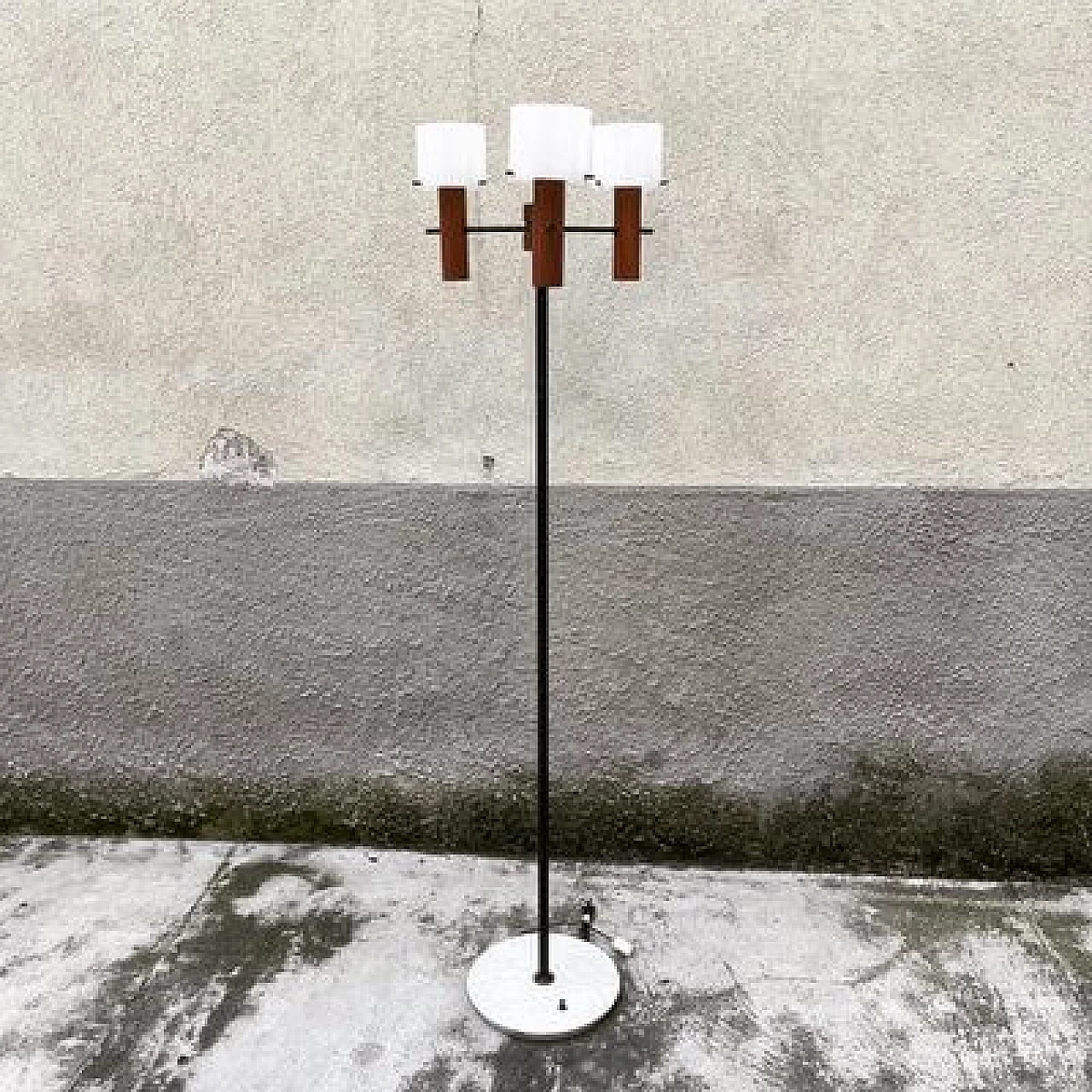 3-Light floor lamp with marble base, 1950s 1405348