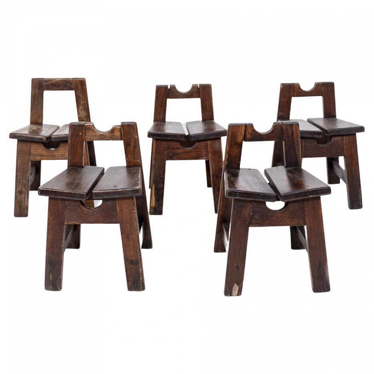5 Stools in wood, 1950s 1405349