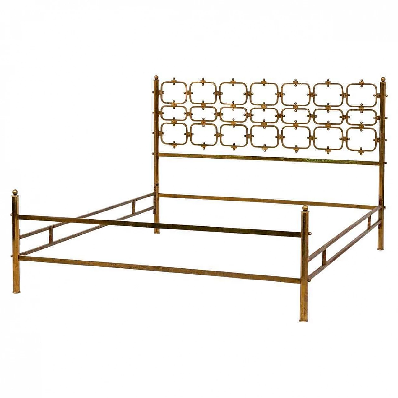 Sculptural brass double bed by Luciano Frigerio, 1960s 1405360