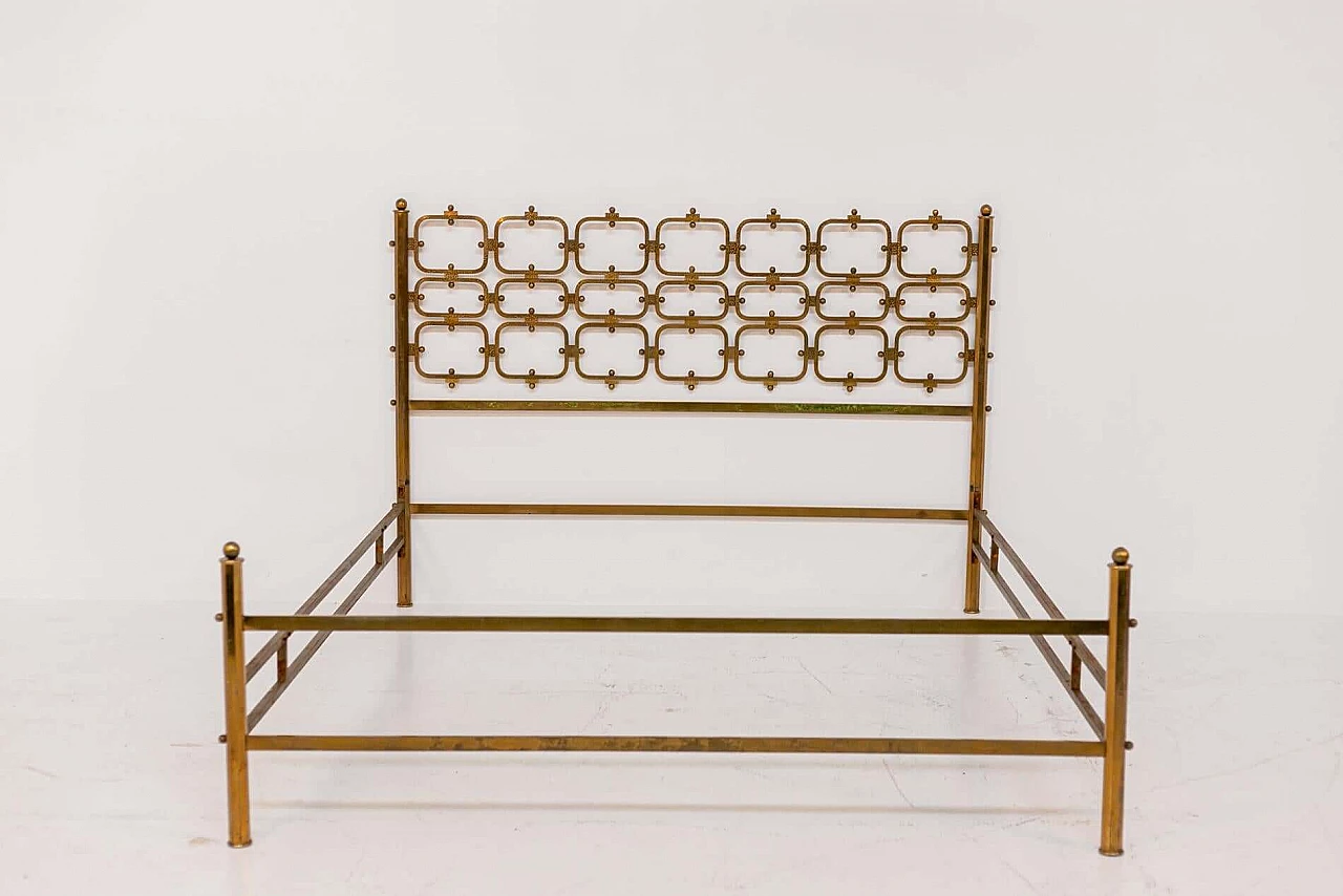 Sculptural brass double bed by Luciano Frigerio, 1960s 1405361