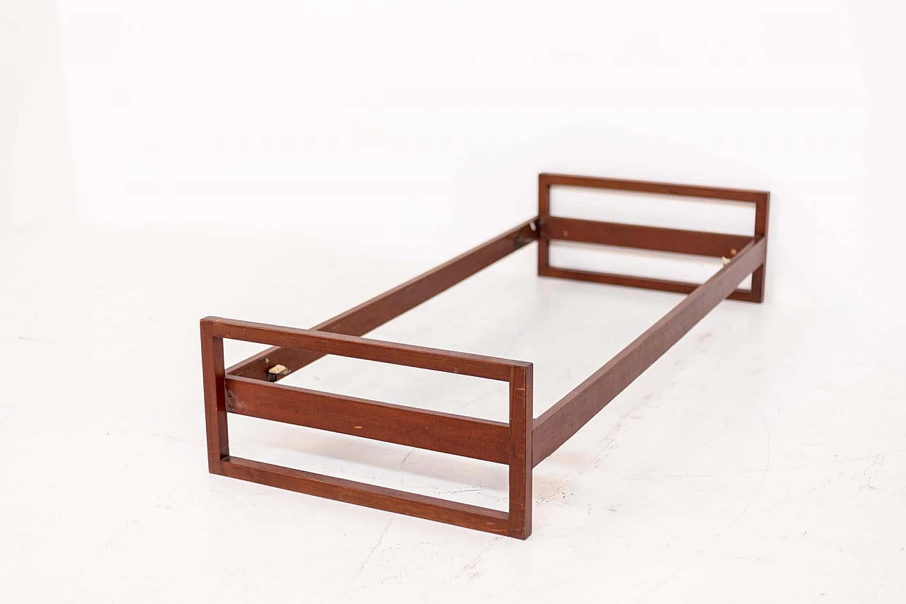 Gianfranco Frattini walnut single bed, 1950s 1405387