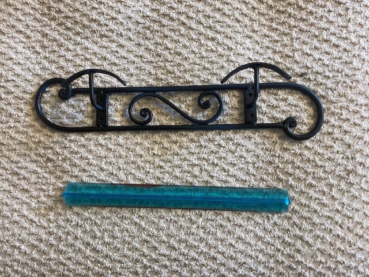 Attaccapanni da parete in ferro battuto di Rino Baglini, anni '70 1405443