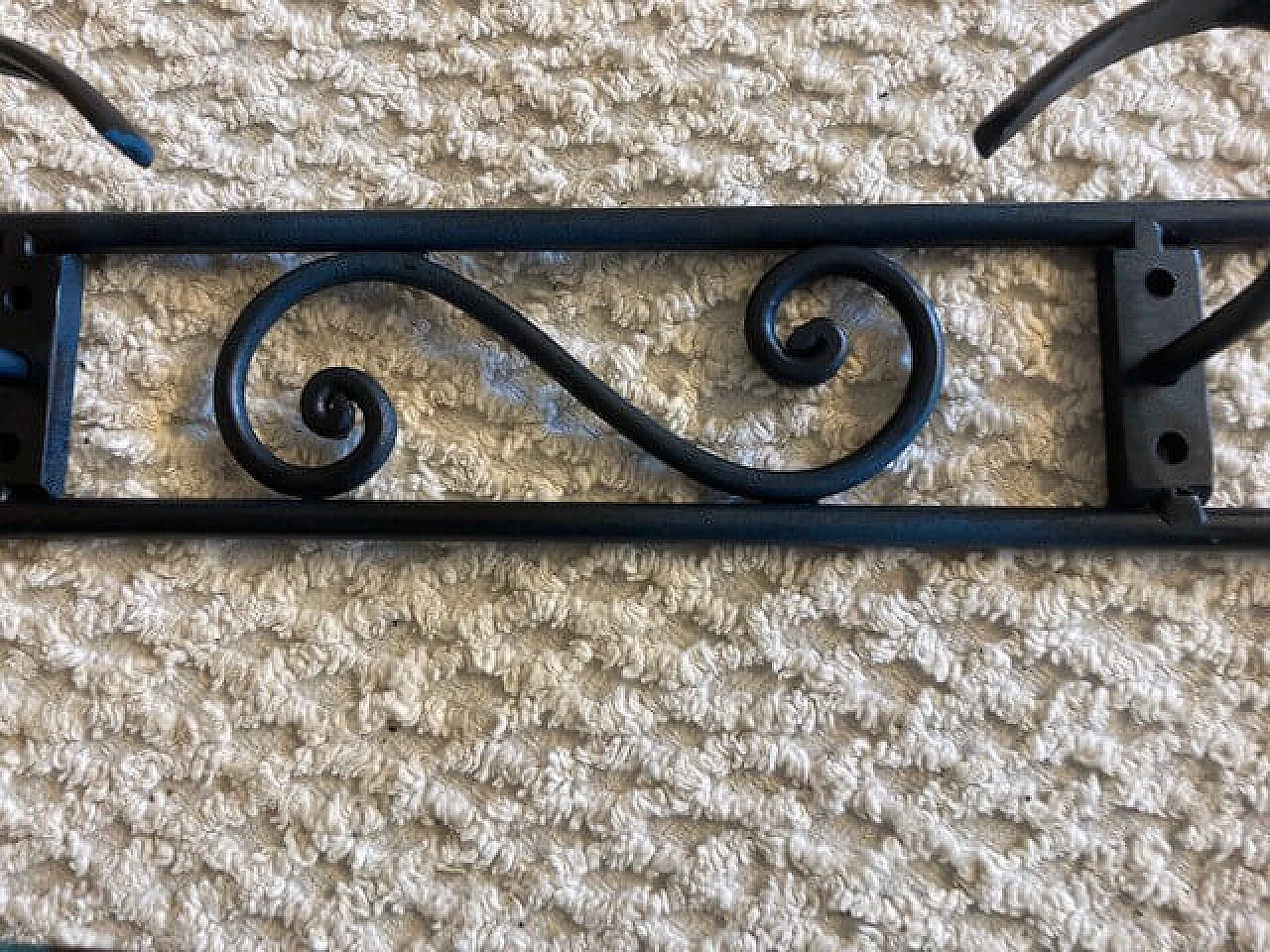 Attaccapanni da parete in ferro battuto di Rino Baglini, anni '70 1405444