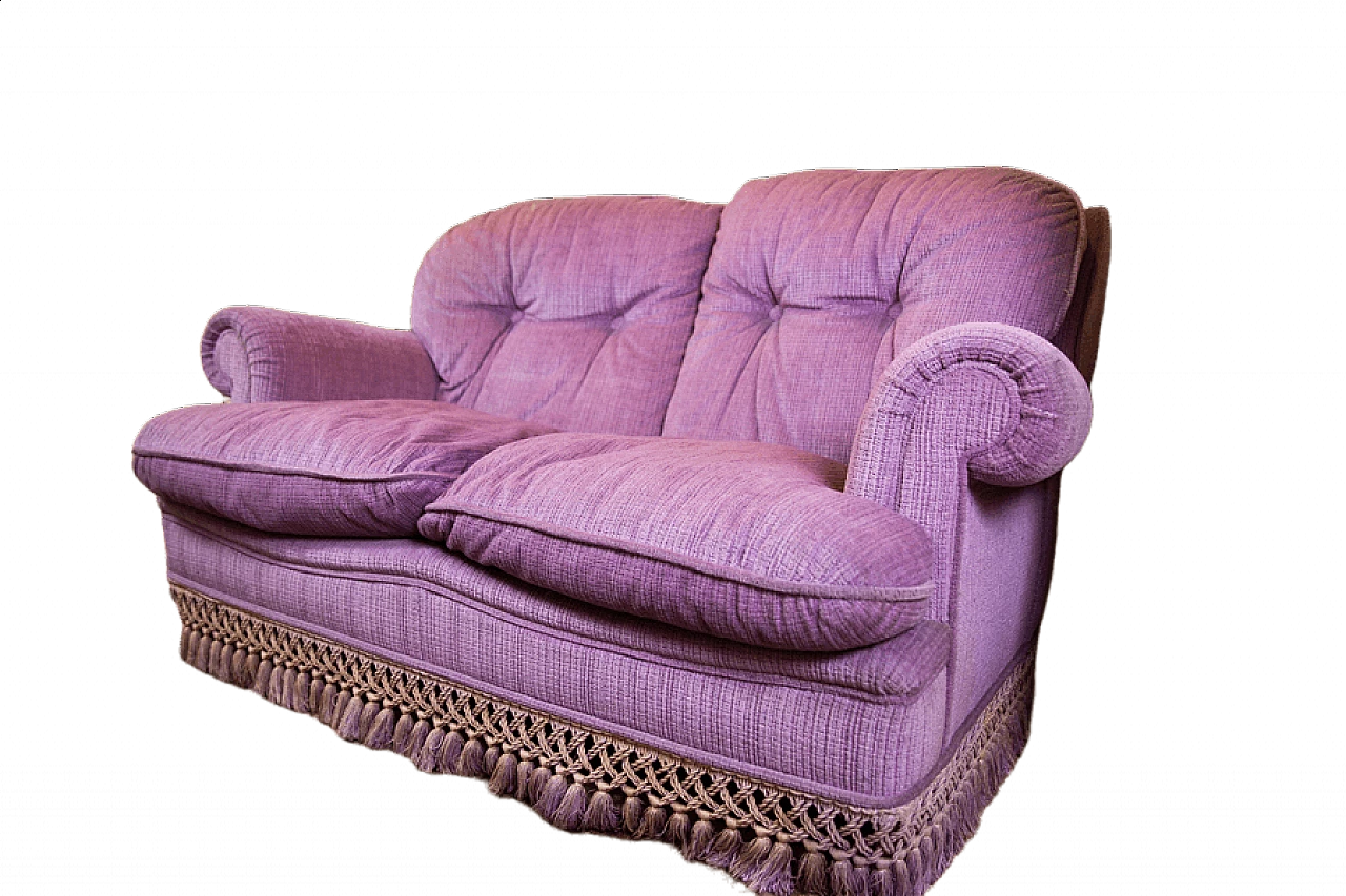 Divano a 2 posti con coppia di poltrone, anni '70 1405598