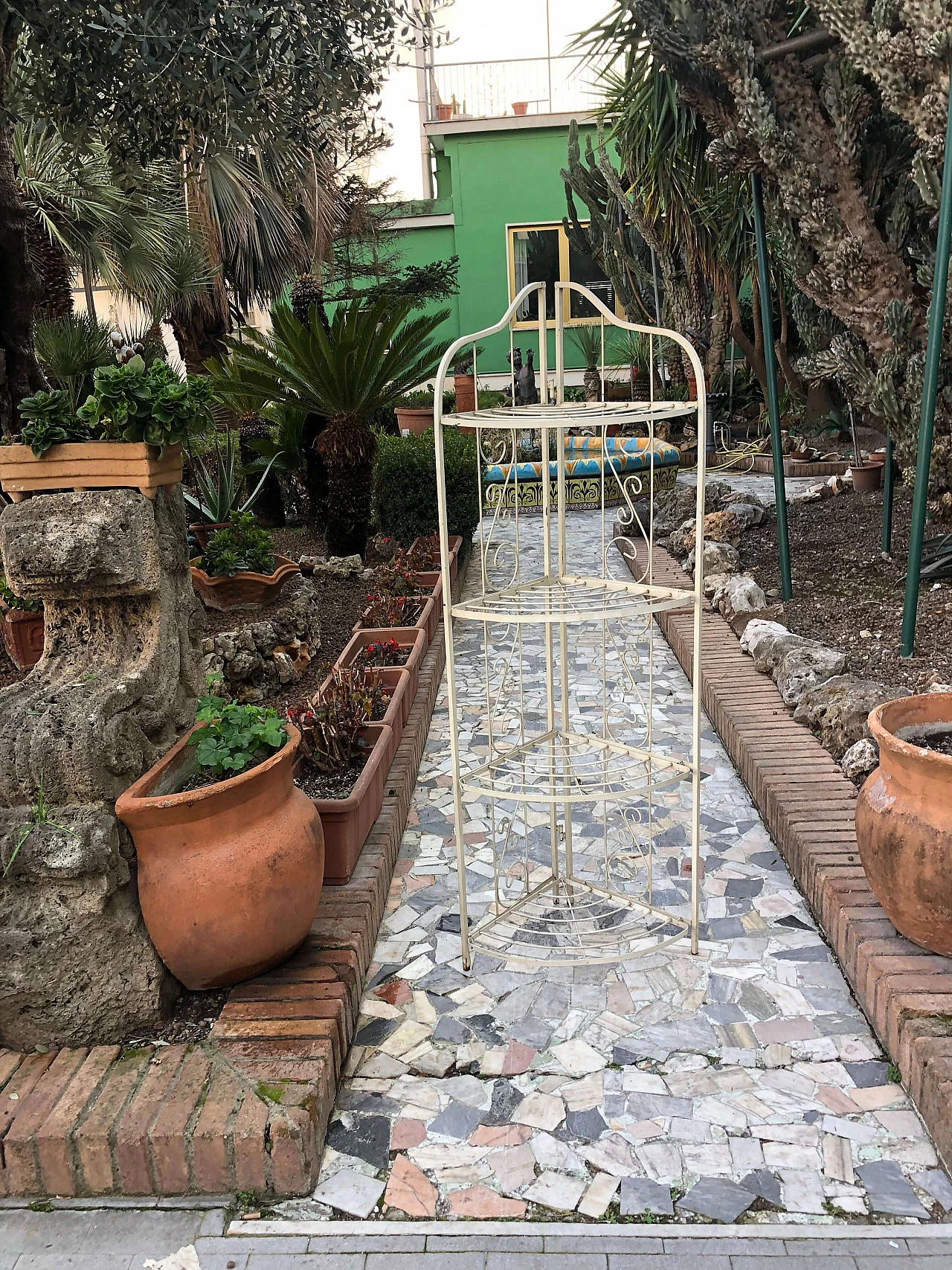 Etagere ferro battuto bianco, anni '60 1405820