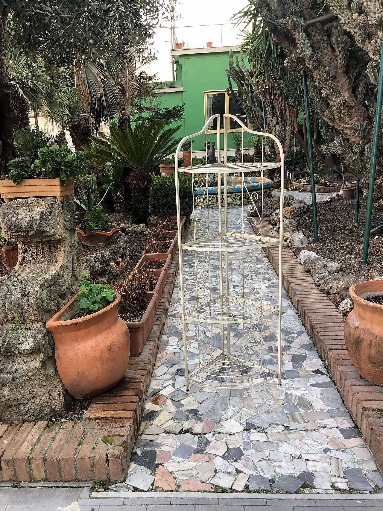 Etagere ferro battuto bianco, anni '60 1405821