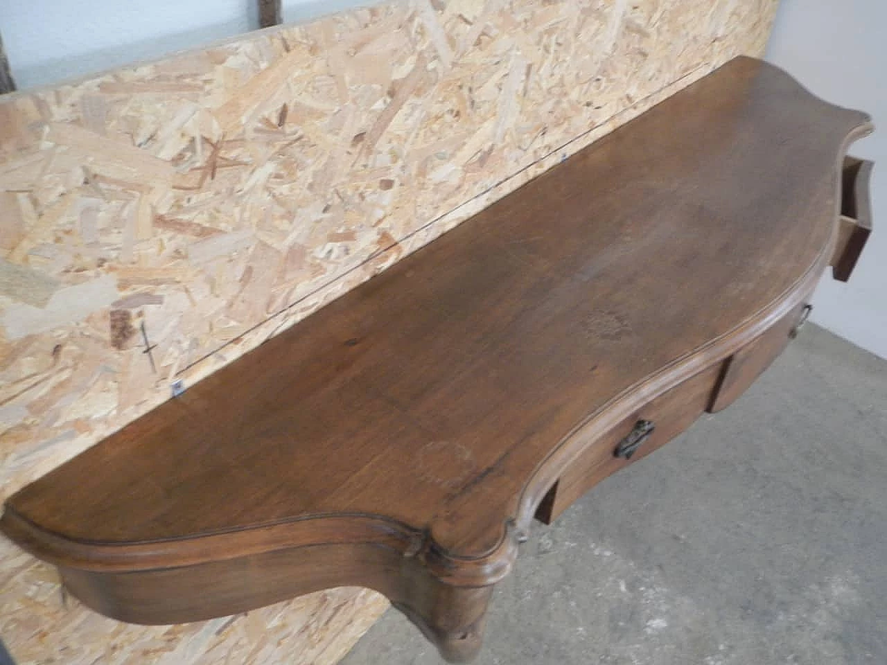 Fully inlaid walnut console table, 1950s 1405866