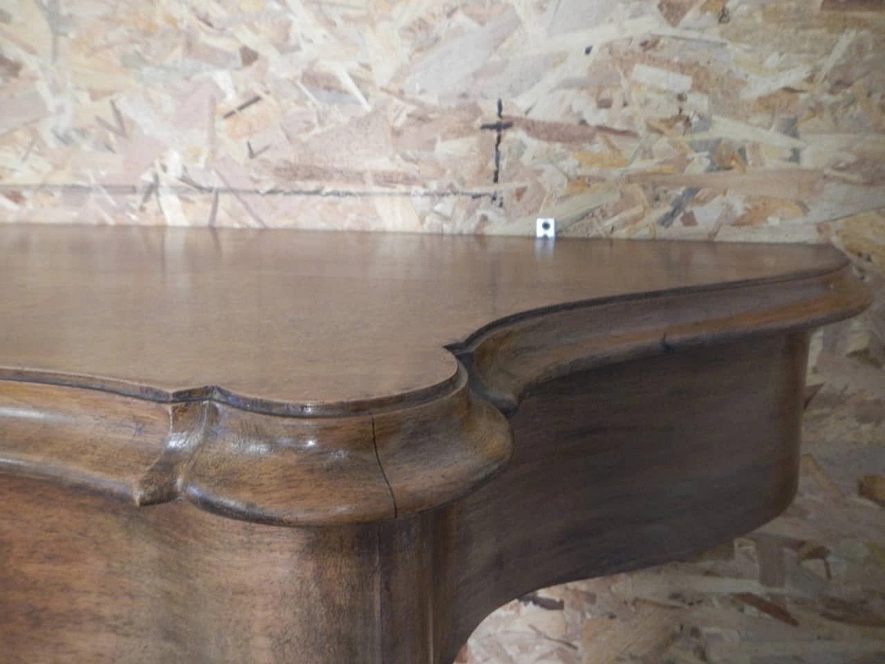 Fully inlaid walnut console table, 1950s 1405868