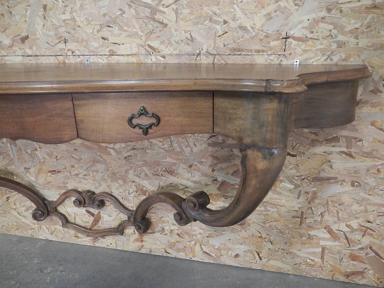 Fully inlaid walnut console table, 1950s 1405869