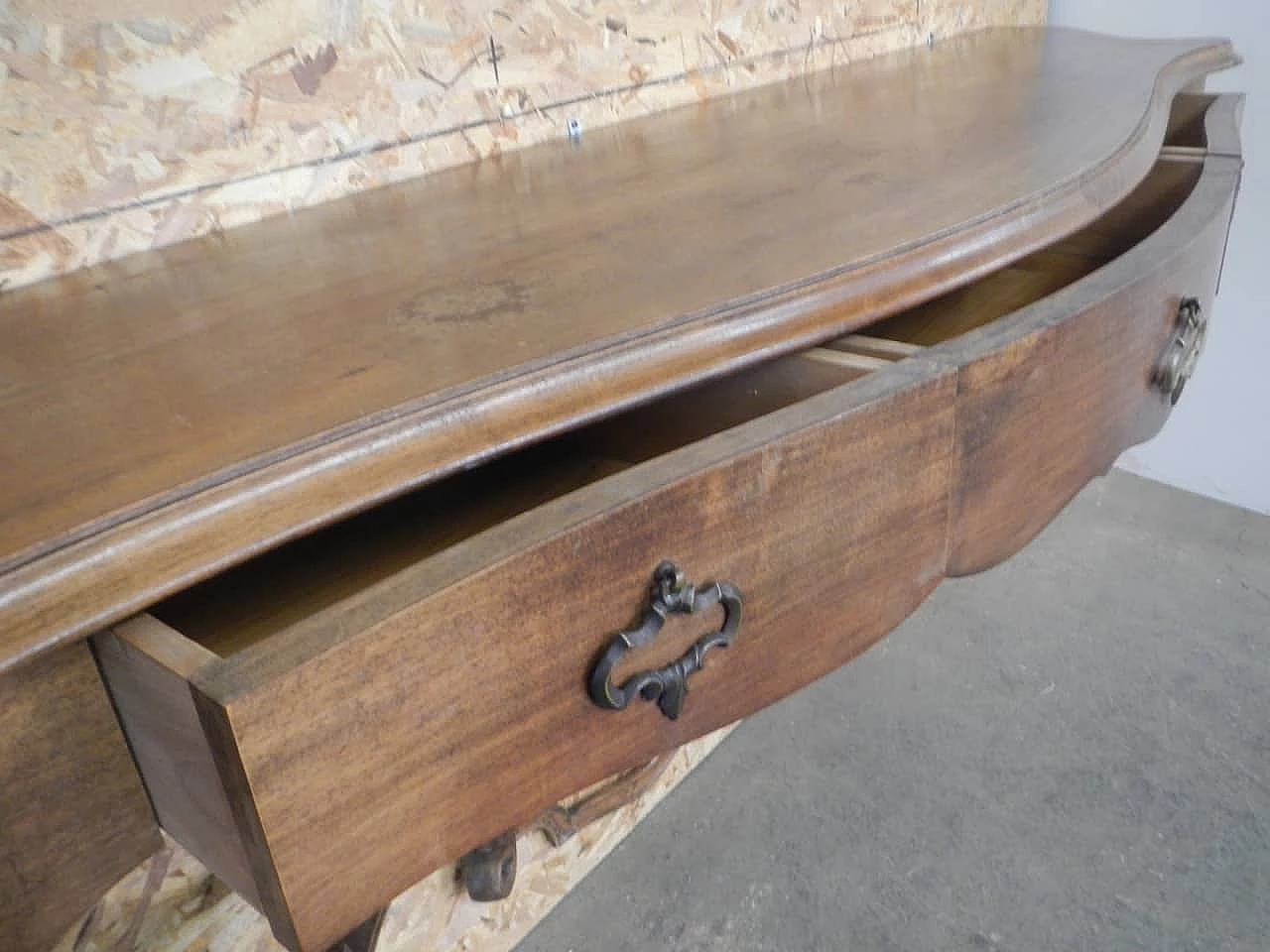 Fully inlaid walnut console table, 1950s 1405870
