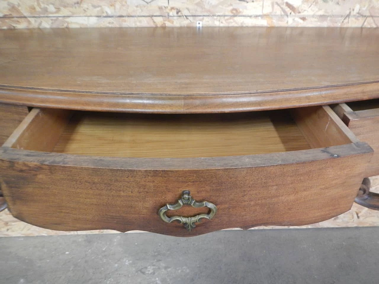 Fully inlaid walnut console table, 1950s 1405871