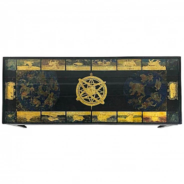 Tavolino in scagliola policroma di Guglielmo Blaeuni, '700