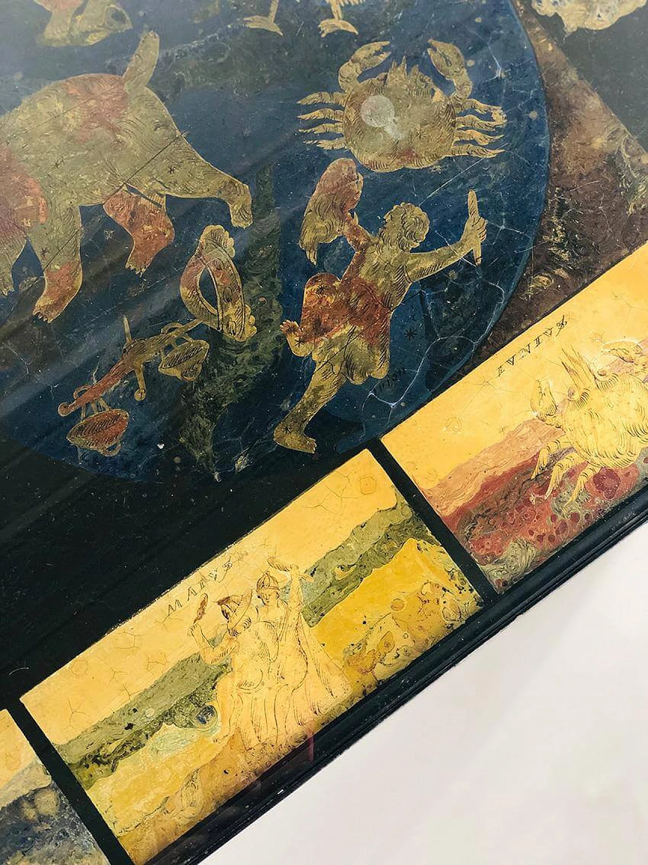 Tavolino in scagliola policroma di Guglielmo Blaeuni, '700 1406049