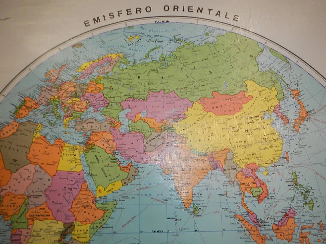 World map by Litografica Firenze, 1980s 1406224