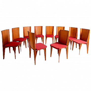 10 Matrix chairs by Adriano & Paolo Suman for Giorgetti, 1980s