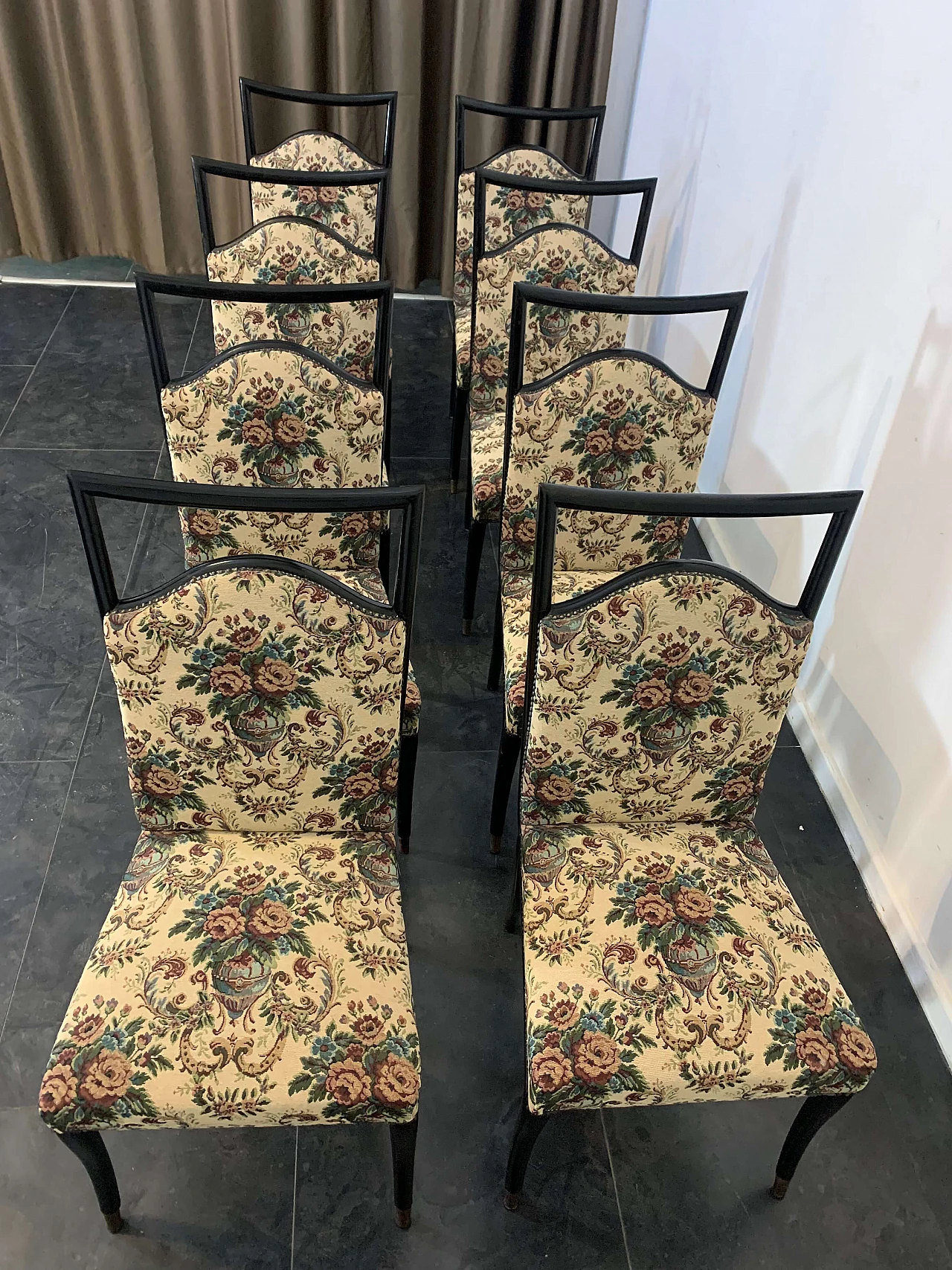 8 Rosewood chairs with ebony profiles, 1950s 1406255