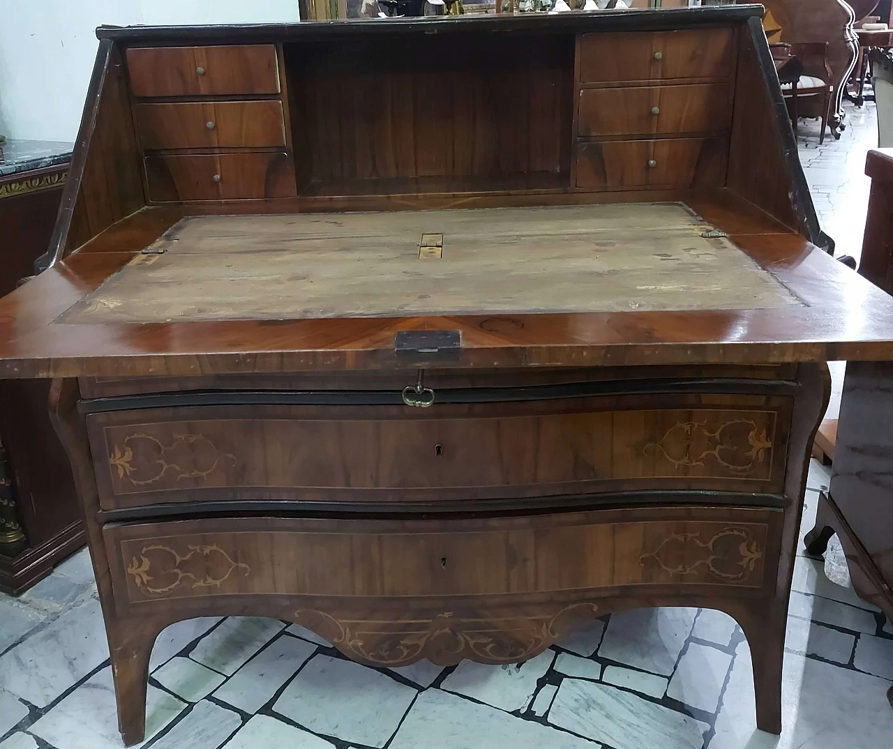 Inlaid walnut and ebony Louis XV style sideboard, 19th century 1406282