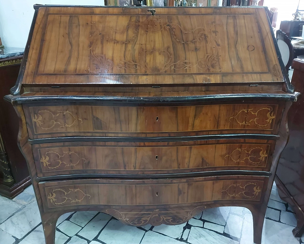 Inlaid walnut and ebony Louis XV style sideboard, 19th century 1406285