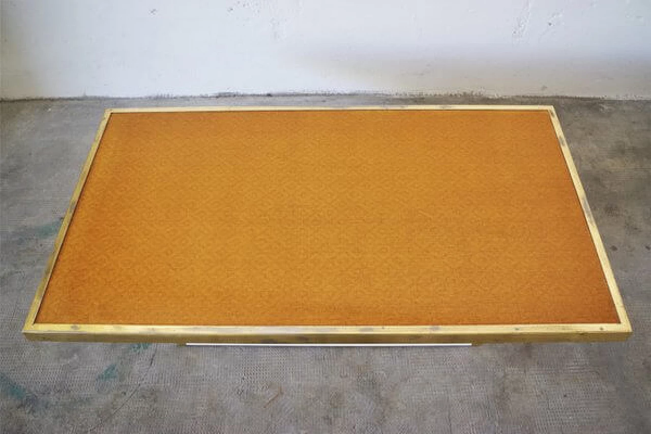 Wood and brass coffee table, 1970s 1406510