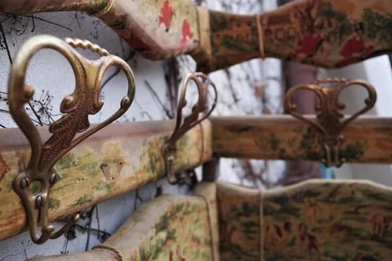 Beech and velvet coat rack, 1950s 1406514