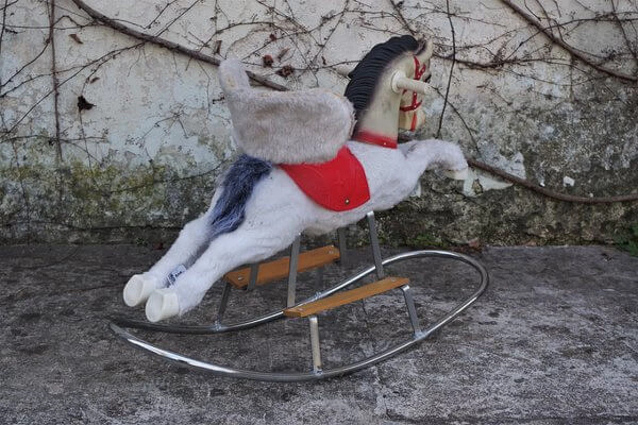 Eurotoys italian rocking horse made of wood and plastic, 1970s 1406519