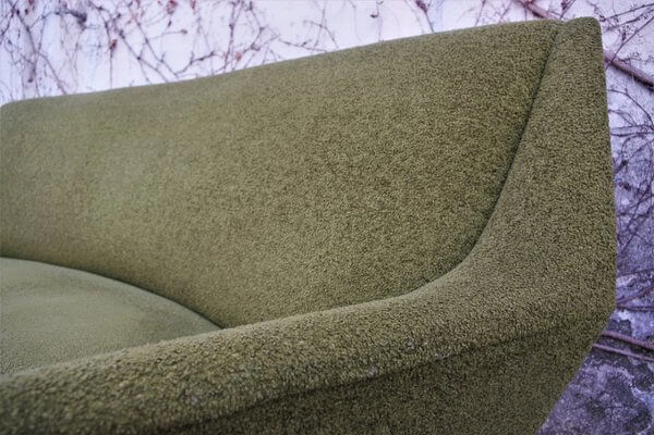 Green cotton and wool curved sofa by Gigi Radice for Minotti, 1950s 1406534