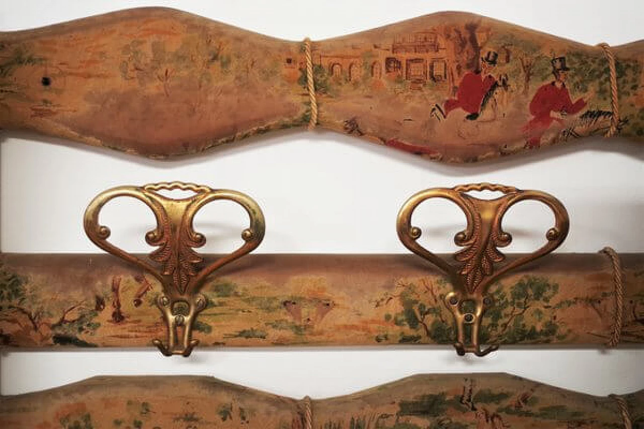 Beech and velvet coat rack, 1950s 1406534