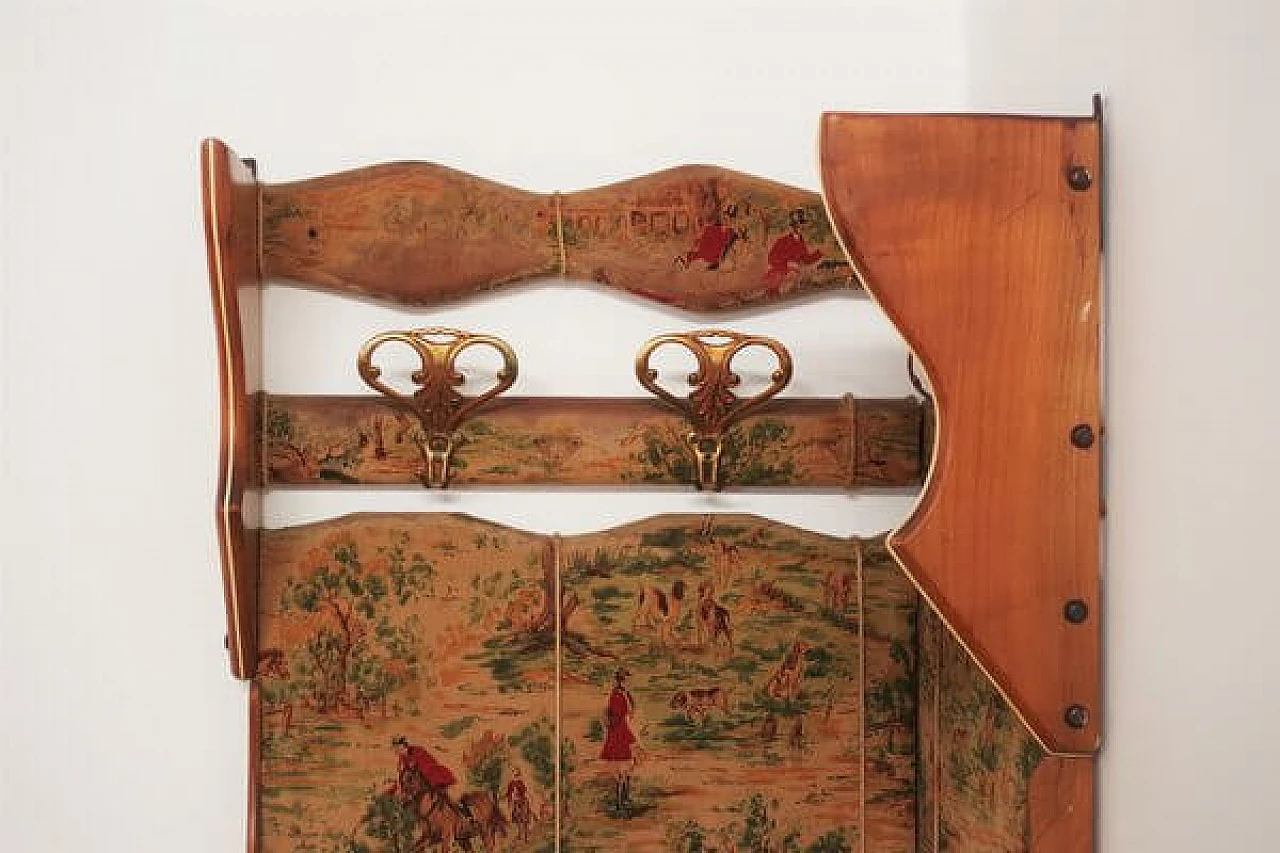 Beech and velvet coat rack, 1950s 1406542