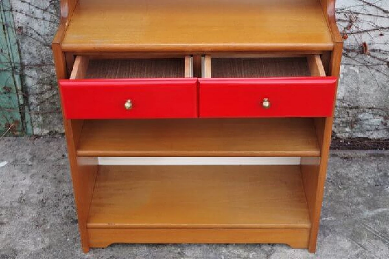 Beech sideboard with mirror and coat rack, 1970s 1406562