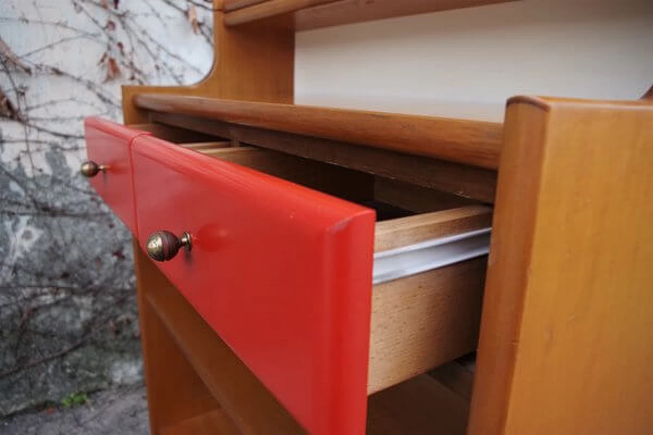 Beech sideboard with mirror and coat rack, 1970s 1406573