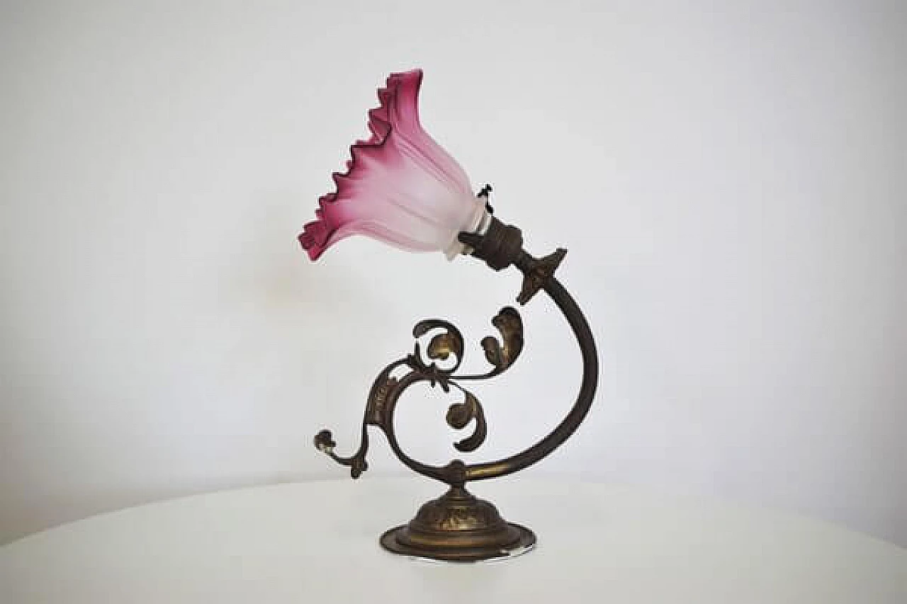 Flower-shaped stained glass wall lamp, 1950s 1406612