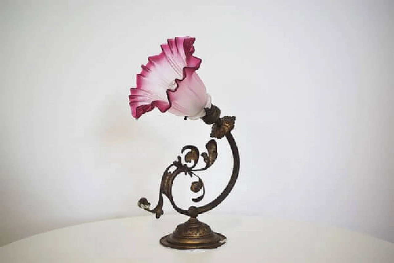 Flower-shaped stained glass wall lamp, 1950s 1406614