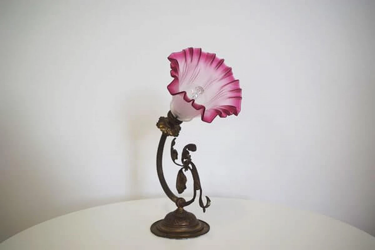Flower-shaped stained glass wall lamp, 1950s 1406616