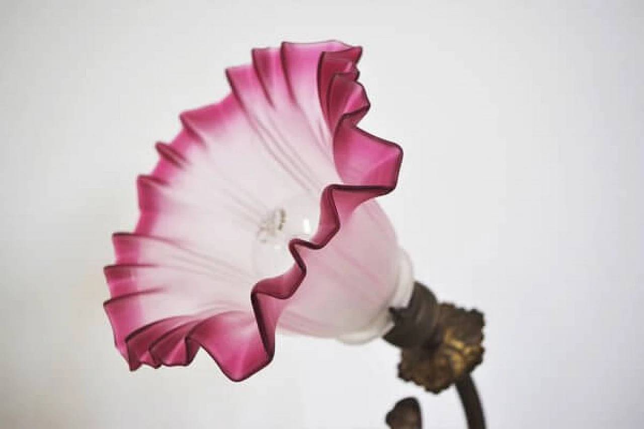 Flower-shaped stained glass wall lamp, 1950s 1406618