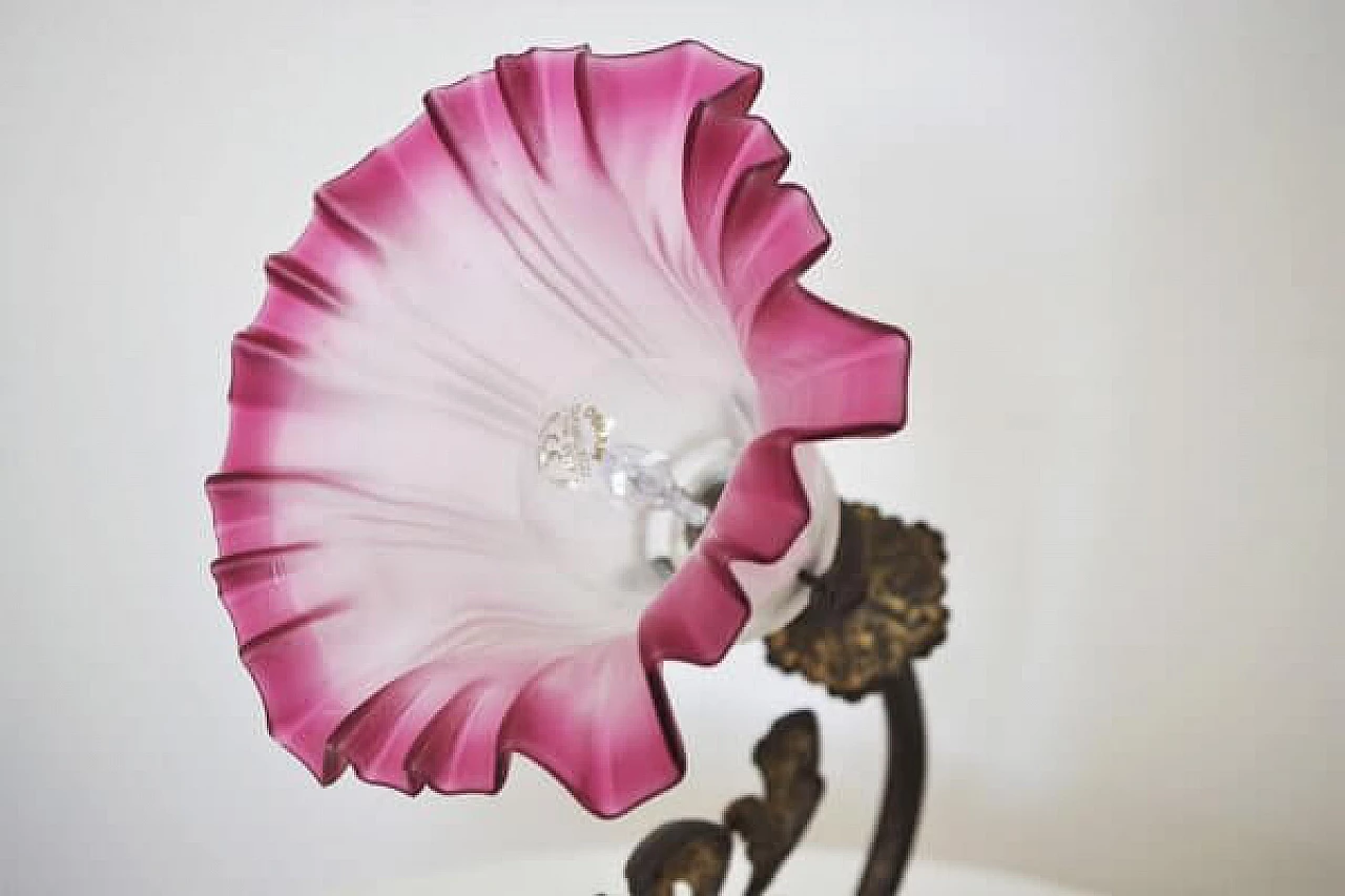 Flower-shaped stained glass wall lamp, 1950s 1406621