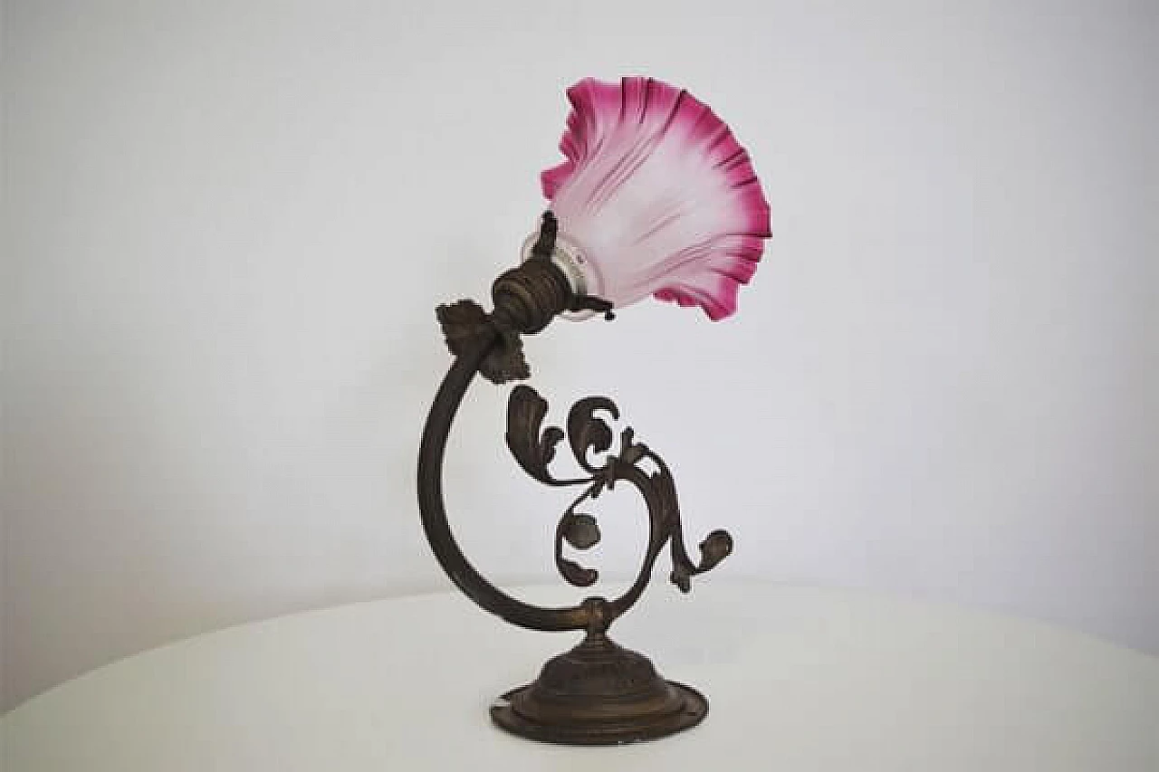 Flower-shaped stained glass wall lamp, 1950s 1406634