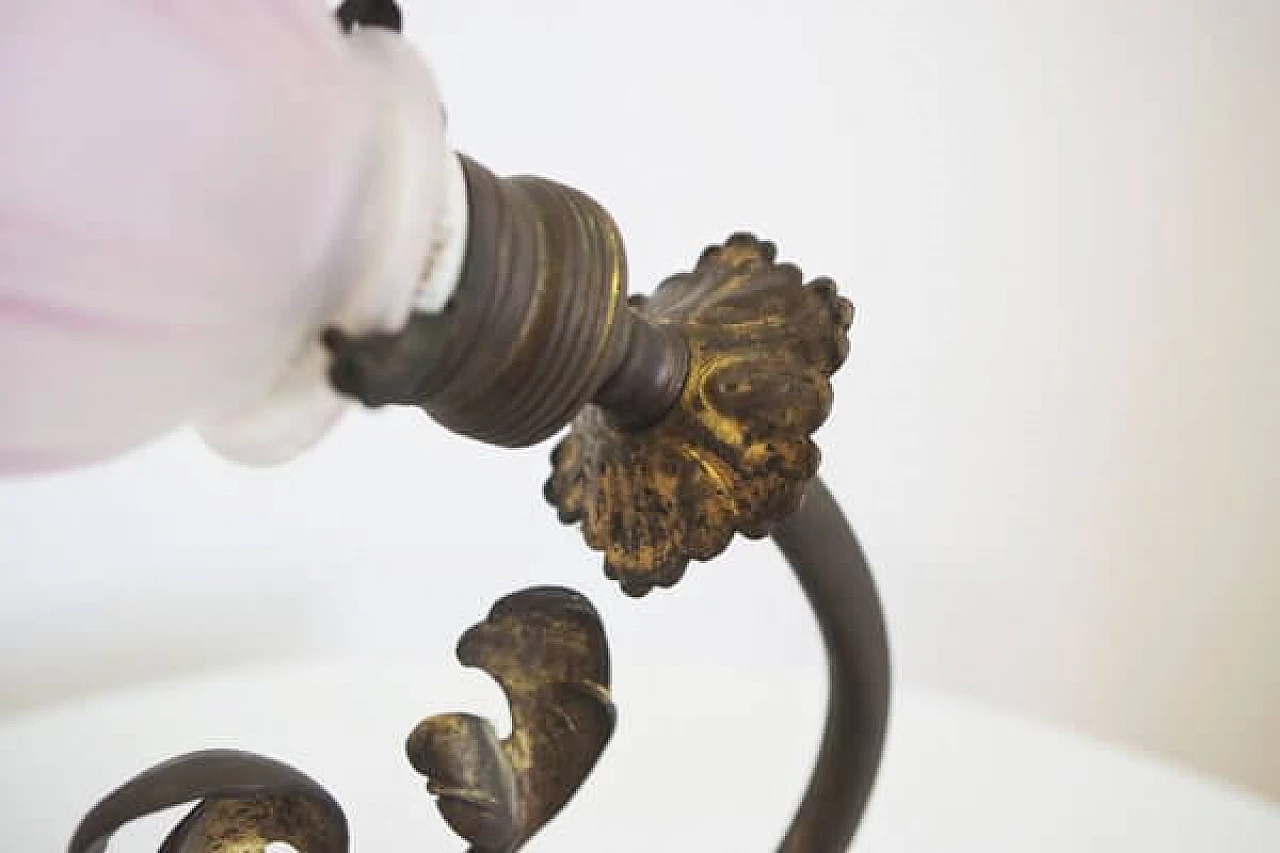 Flower-shaped stained glass wall lamp, 1950s 1406636