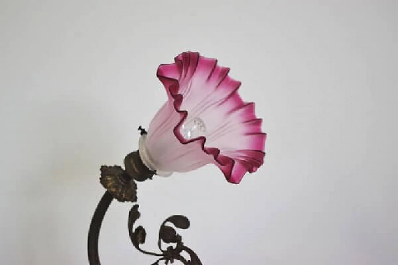 Flower-shaped stained glass wall lamp, 1950s 1406638