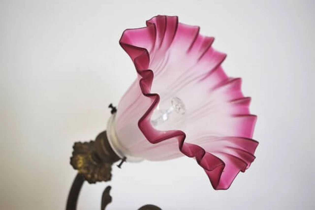 Flower-shaped stained glass wall lamp, 1950s 1406643