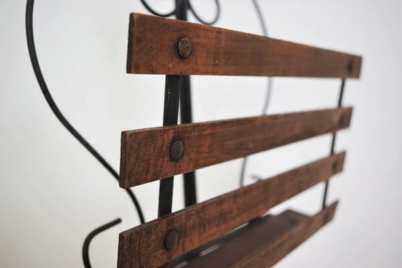 Combined wood and iron ashtray and magazine rack, 1950s 1406669