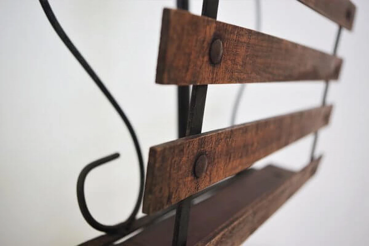 Combined wood and iron ashtray and magazine rack, 1950s 1406679