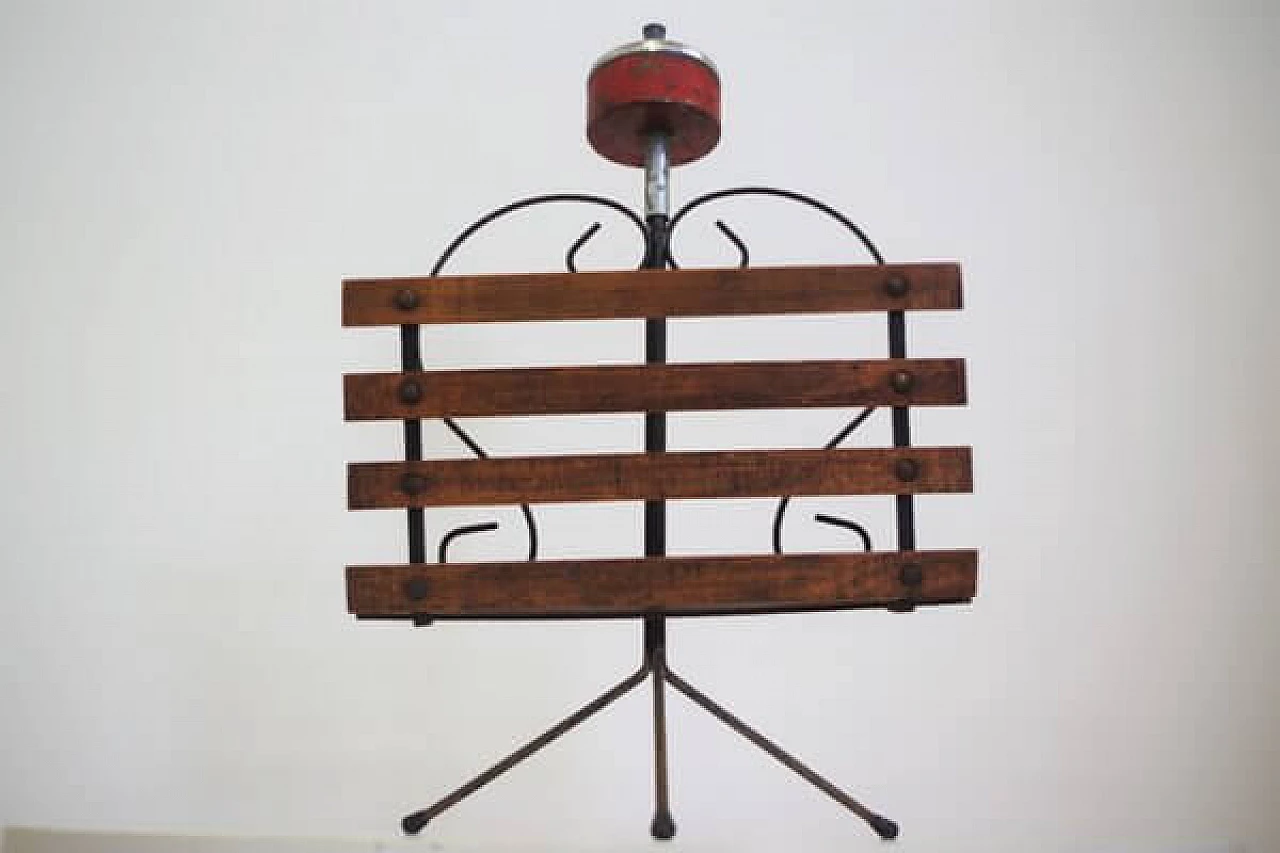 Combined wood and iron ashtray and magazine rack, 1950s 1406687