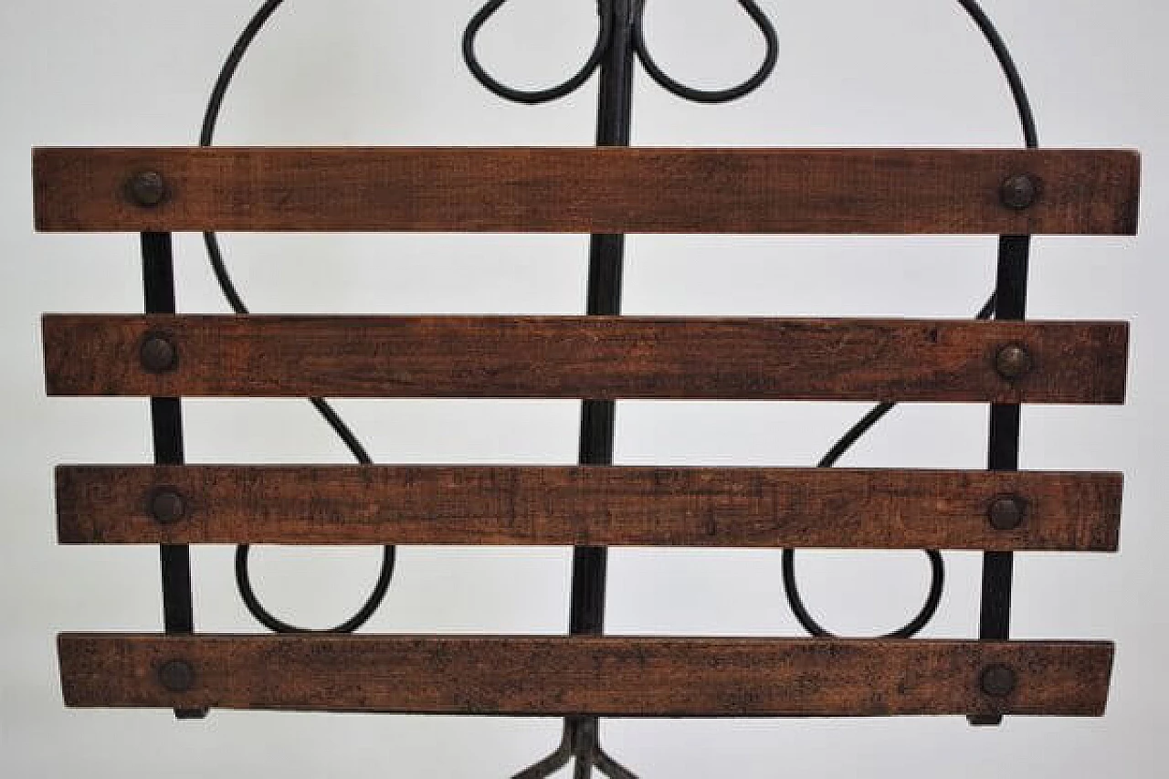 Combined wood and iron ashtray and magazine rack, 1950s 1406691