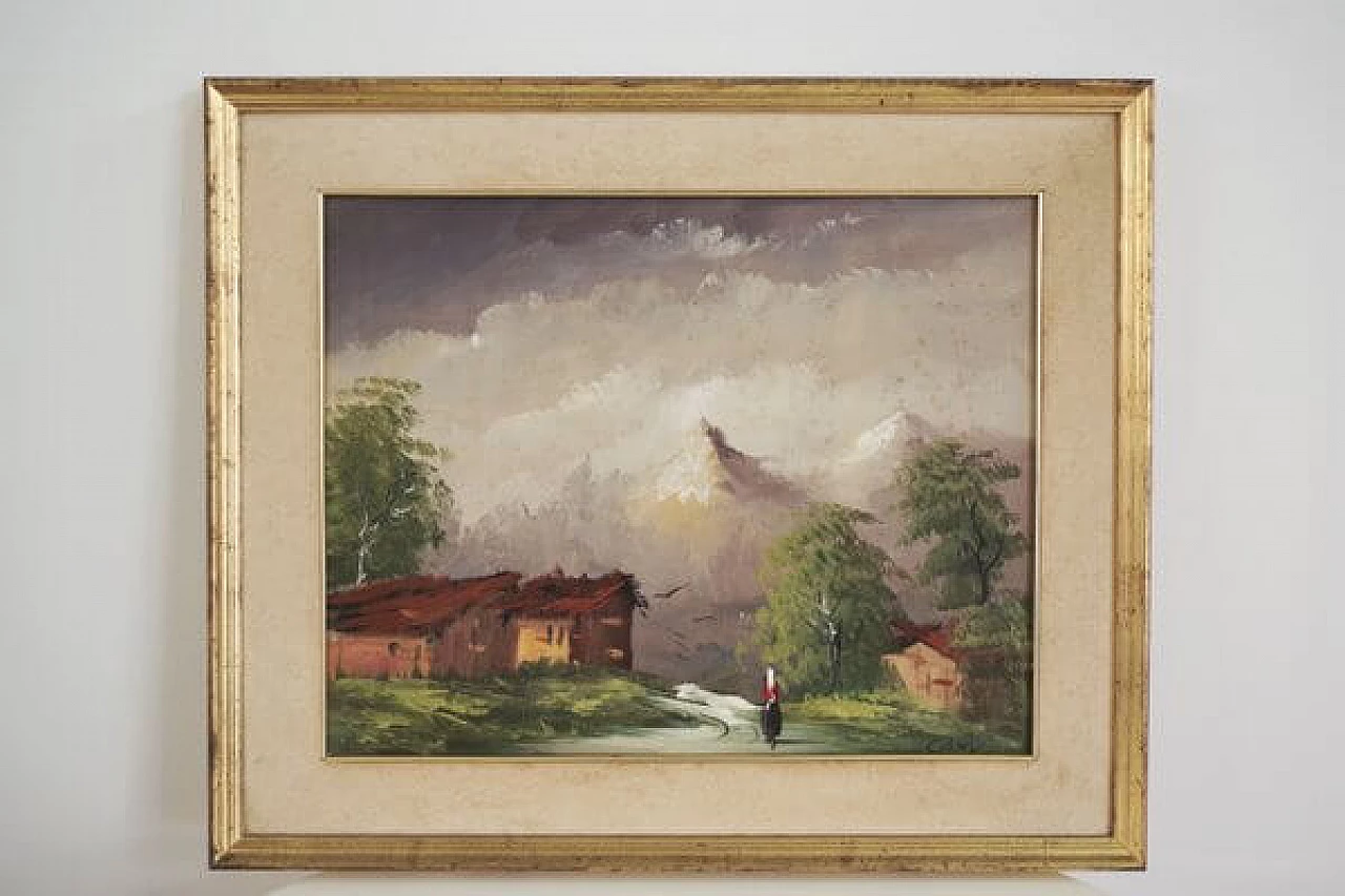 Mountain landscape, oil on canvas, 1960s 1406708