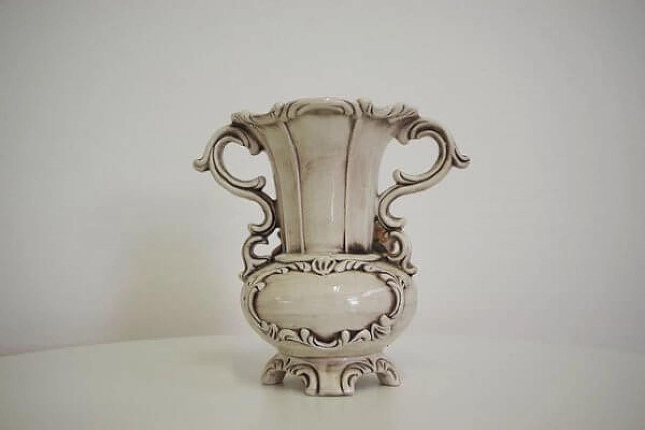 Capodimonte porcelain pitcher with floral decoration, 1940s 1406751