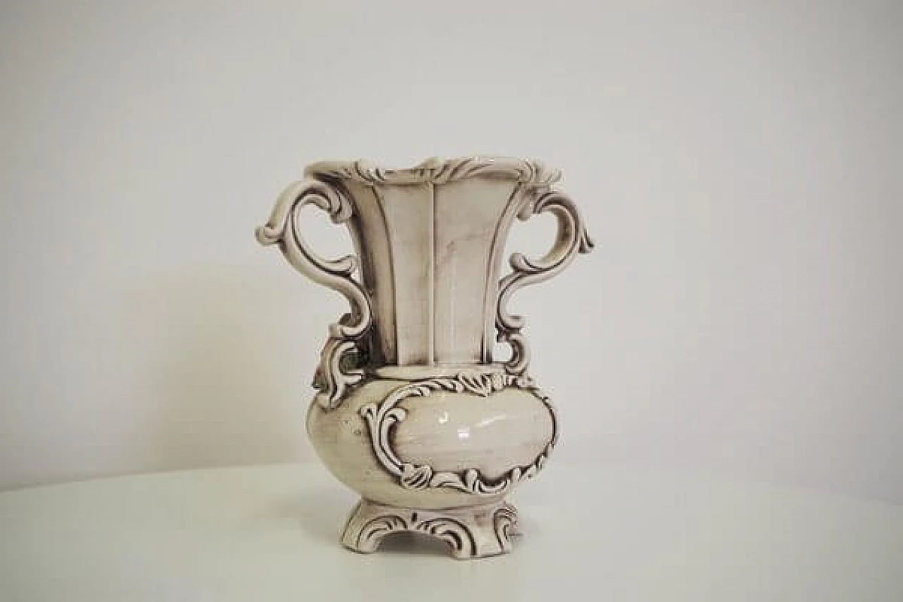 Capodimonte porcelain pitcher with floral decoration, 1940s 1406755