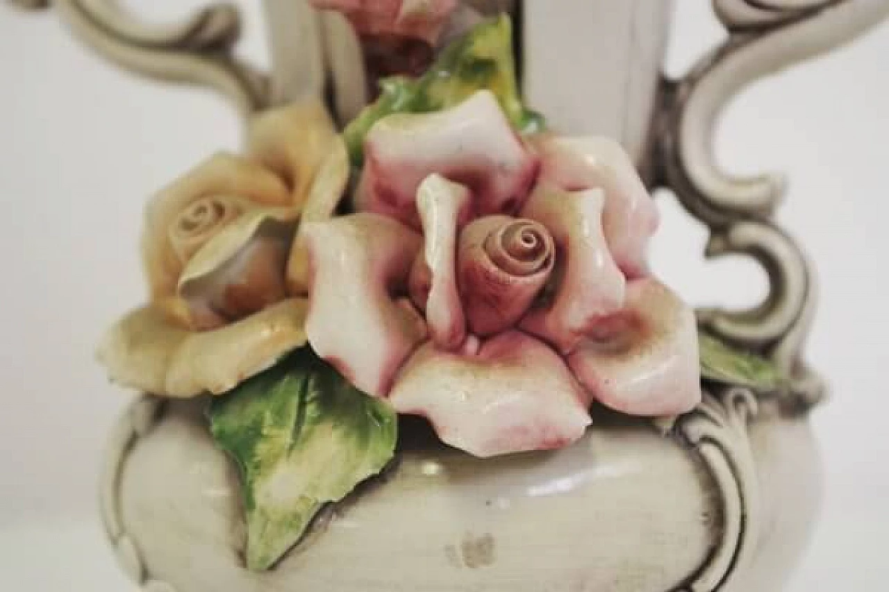 Capodimonte porcelain pitcher with floral decoration, 1940s 1406761